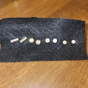 Lot of 4 Earrings Pierced Stud Huggie Silver Tone Gold Tone Minimalist